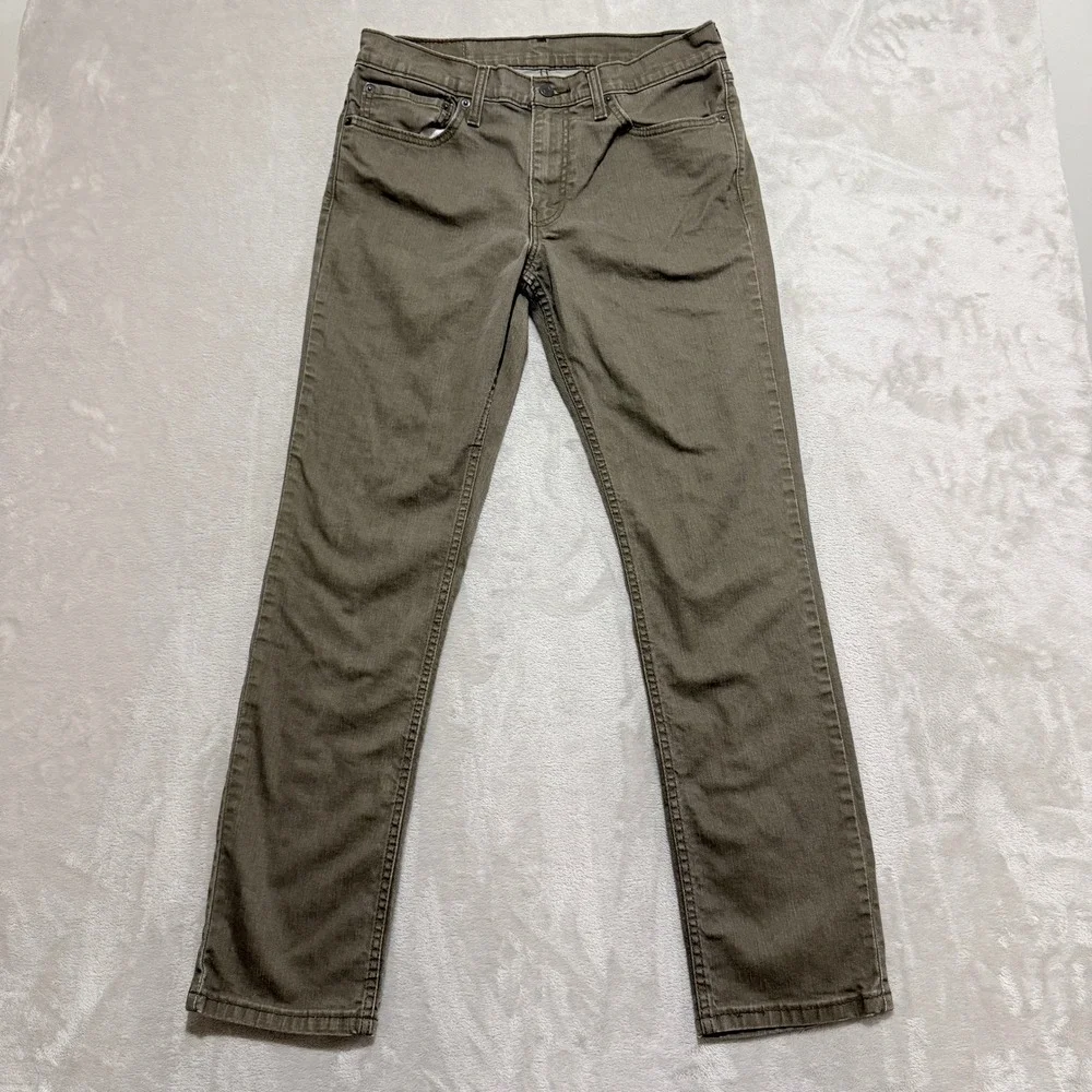 Levi 511 Jeans Mens 34x32 (Fit 33x30) Olive Green Brown Slim Preppy Stretch EUC